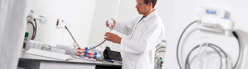 Water and distribution systems that produce high-purity centralised laboratory water.